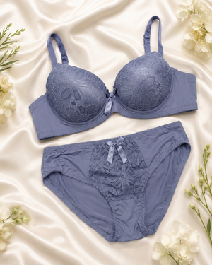 Floral Lace Underwire Bra & Panty Set – Vellure (view 16)