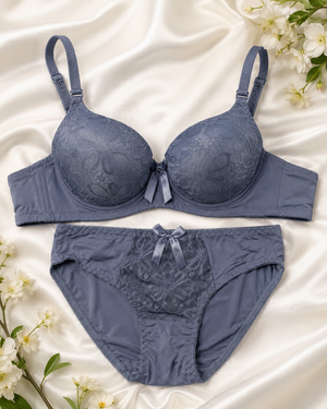 Floral Lace Underwire Bra & Panty Set – Vellure (view 15)