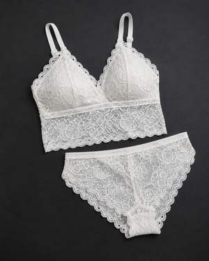 Scalloped Lace Bralette & Panty Set – Vellure (view 16)