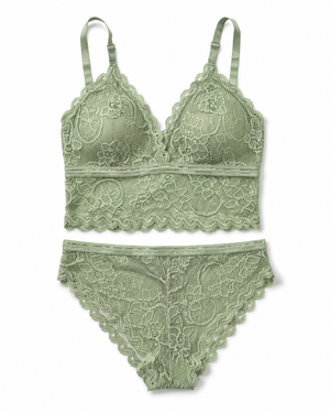 Scalloped Lace Bralette & Panty Set – Vellure (view 15)