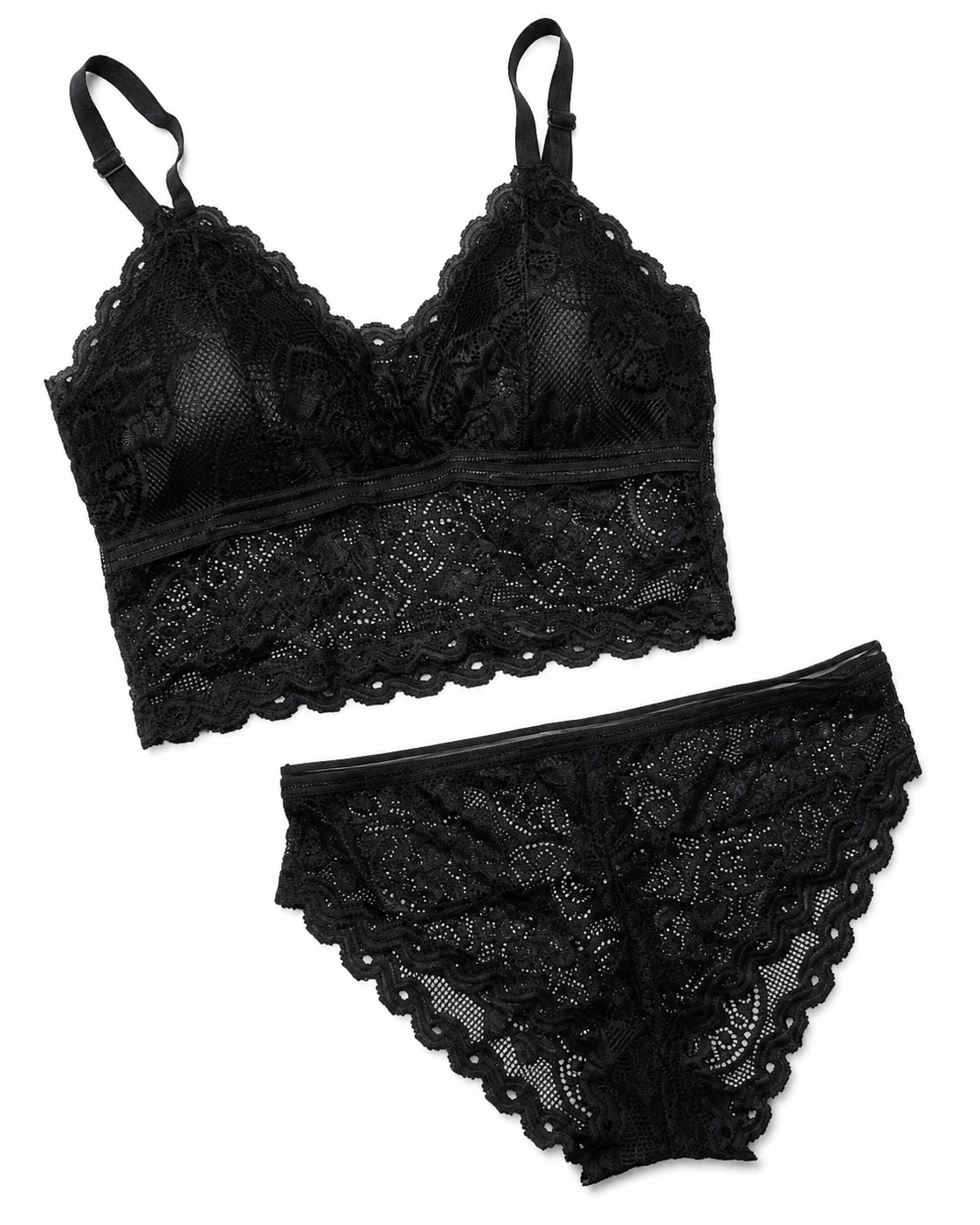 Scalloped Lace Bralette & Panty Set – Vellure (view 14)