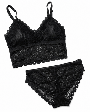 Scalloped Lace Bralette & Panty Set – Vellure (view 14)