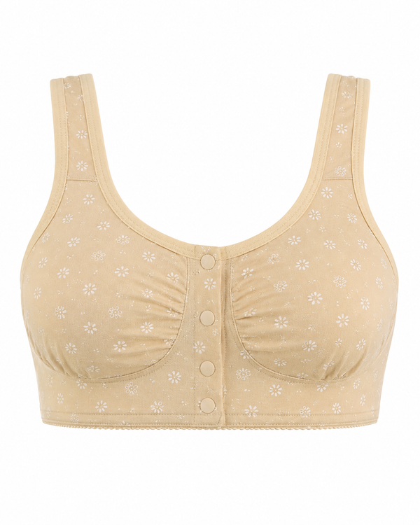 Daisy Print Front-Button Bra – Vellure