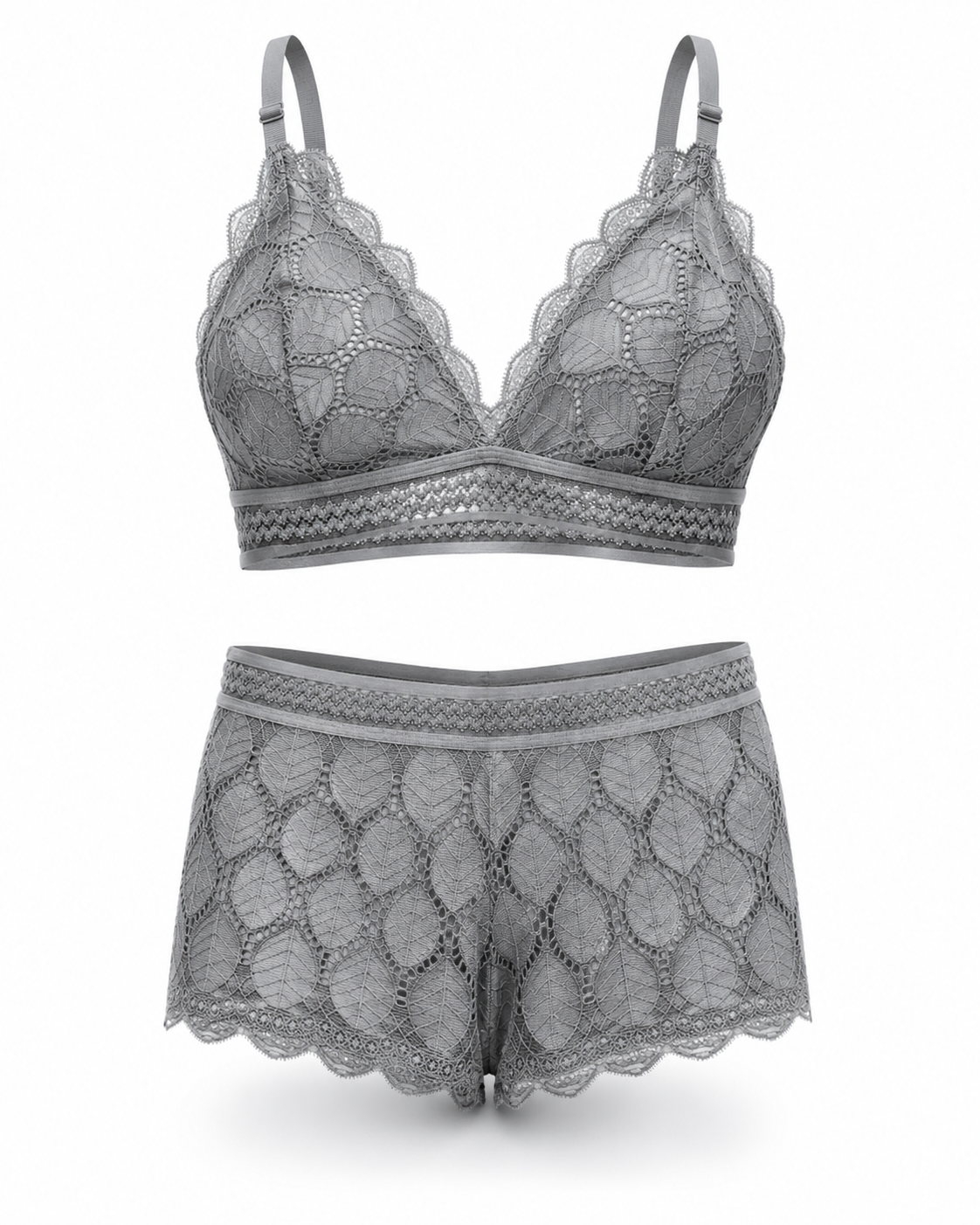 Leaf Lace Bralette & Shorts Set – Vellure (view 7)