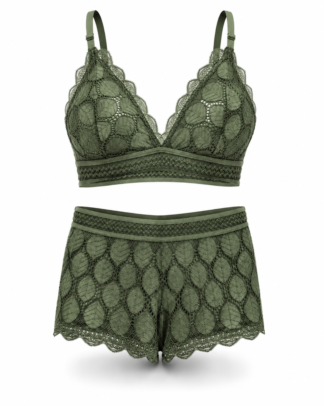Leaf Lace Bralette & Shorts Set – Vellure (view 4)