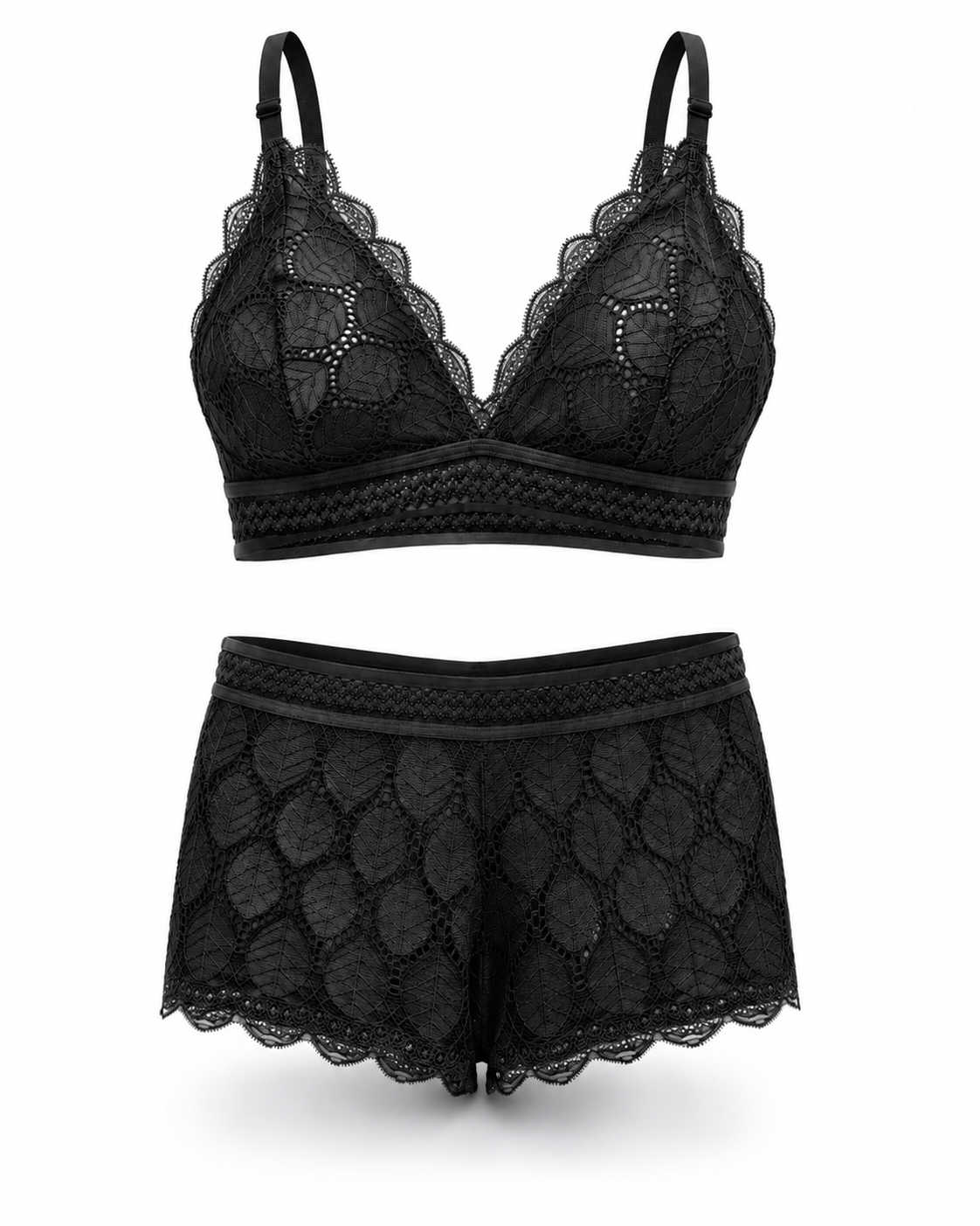 Leaf Lace Bralette & Shorts Set – Vellure (view 5)