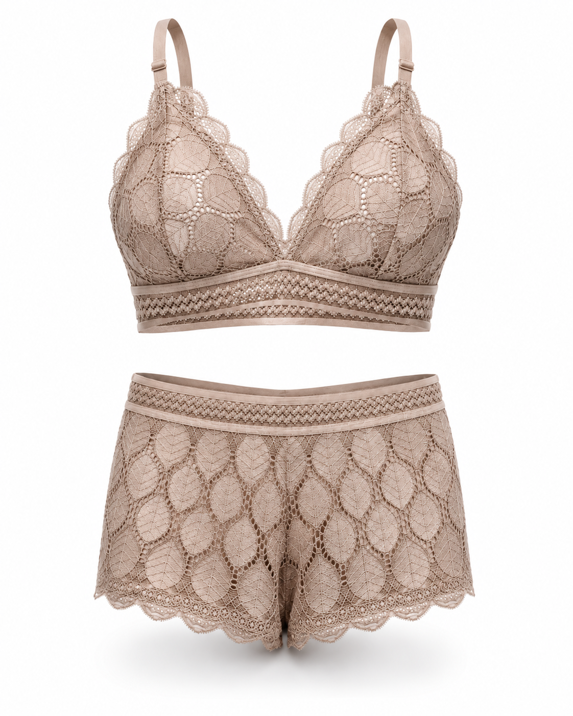 Leaf Lace Bralette & Shorts Set – Vellure (view 6)