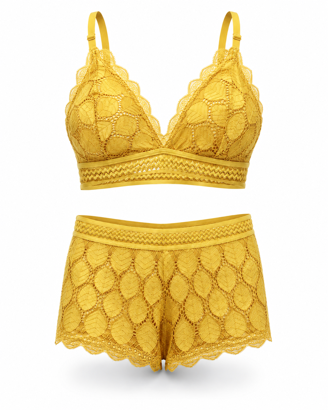 Leaf Lace Bralette & Shorts Set – Vellure (view 2)