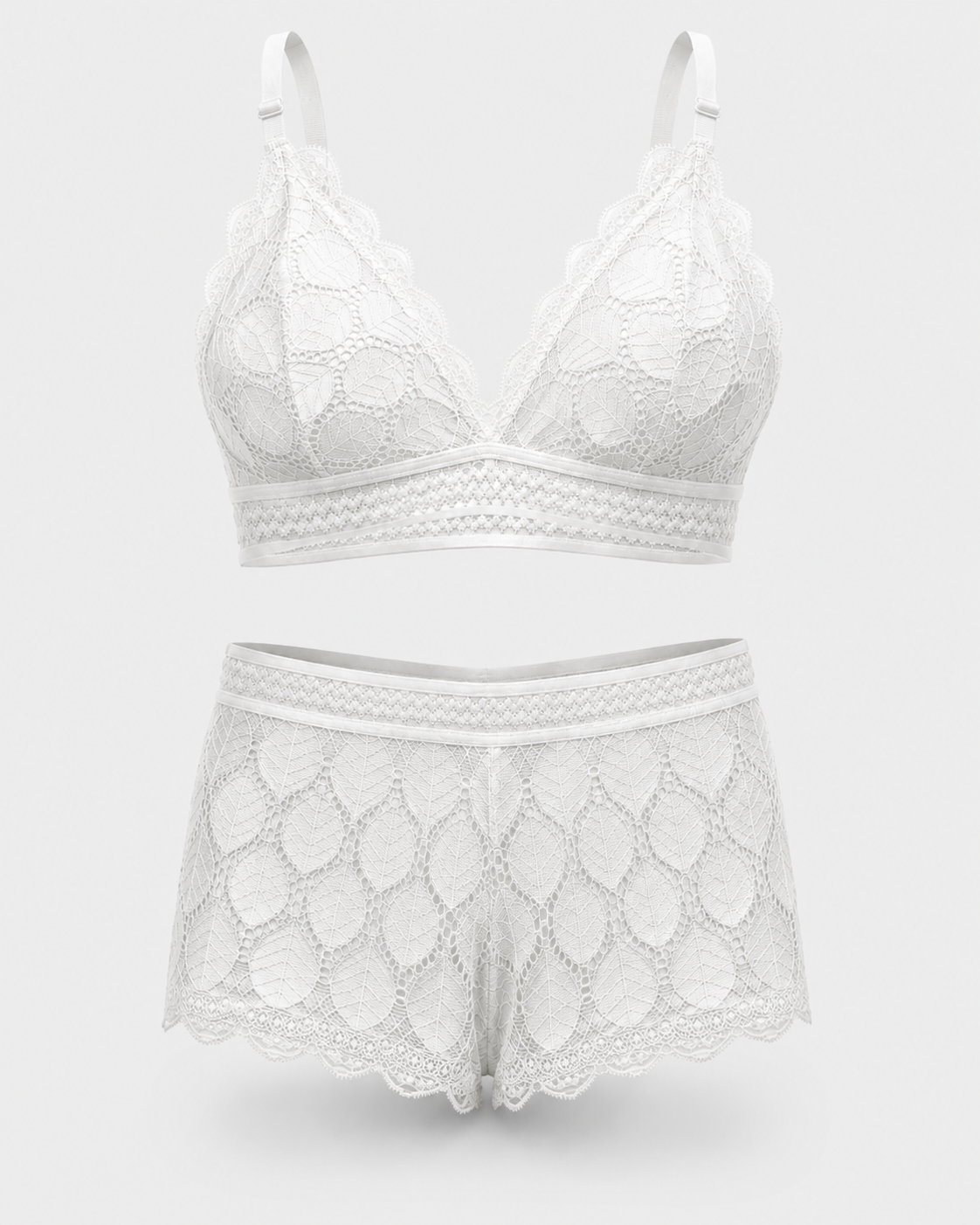 Leaf Lace Bralette & Shorts Set – Vellure (view 3)