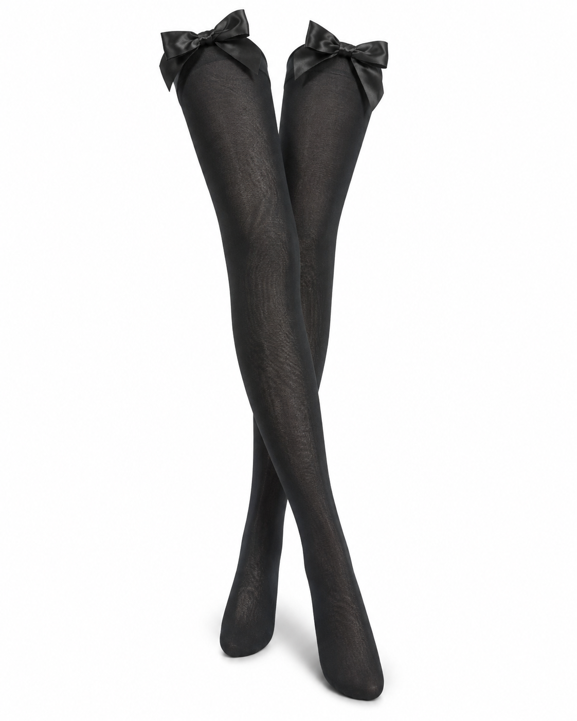 Bow-Tie Sheer Thigh-High Stockings – Vellure