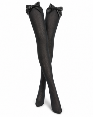 Bow-Tie Sheer Thigh-High Stockings – Vellure