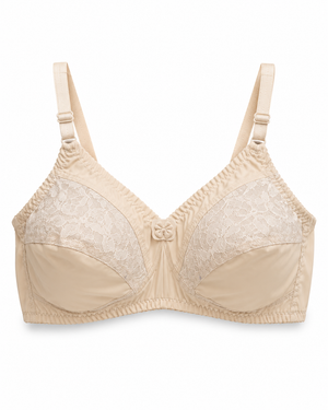 Everyday Comfort Cotton Bra – Lace Panel, Wire-Free Full Coverage – Vellure (view 5)