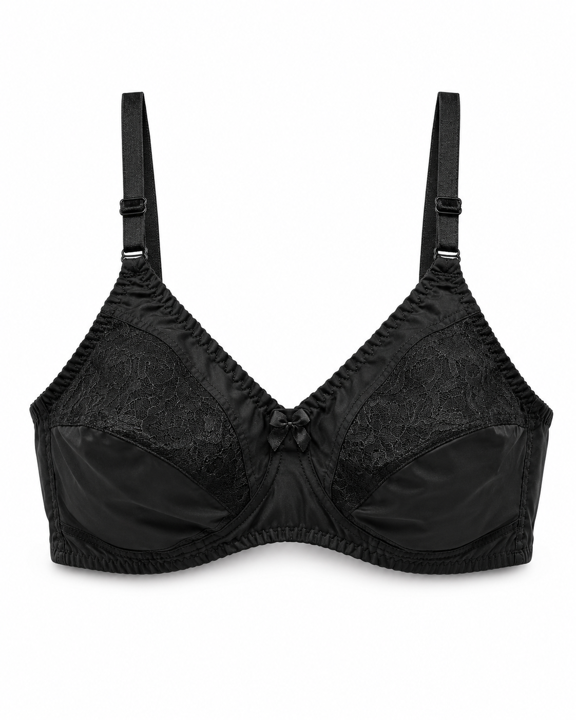 Everyday Comfort Cotton Bra – Lace Panel, Wire-Free Full Coverage – Vellure (view 6)