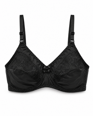 Everyday Comfort Cotton Bra – Lace Panel, Wire-Free Full Coverage – Vellure (view 6)