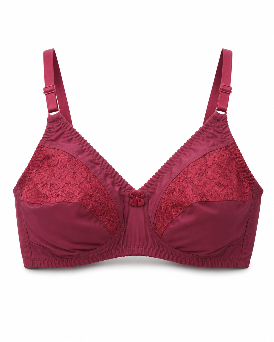 Everyday Comfort Cotton Bra – Lace Panel, Wire-Free Full Coverage – Vellure (view 7)