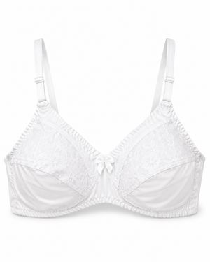 Everyday Comfort Cotton Bra – Lace Panel, Wire-Free Full Coverage – Vellure (view 4)