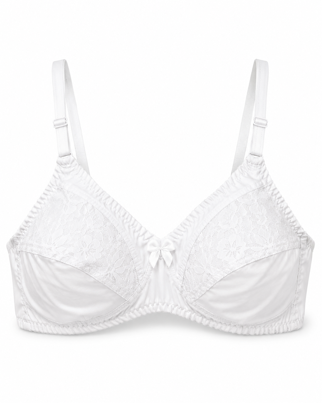 Everyday Comfort Cotton Bra – Lace Panel, Wire-Free Full Coverage – Vellure (view 4)