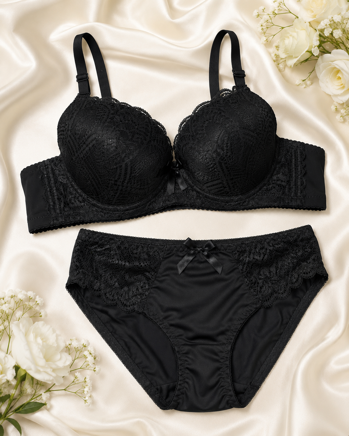 Leaf Lace Underwire Bra & Panty Set – Vellure (view 16)