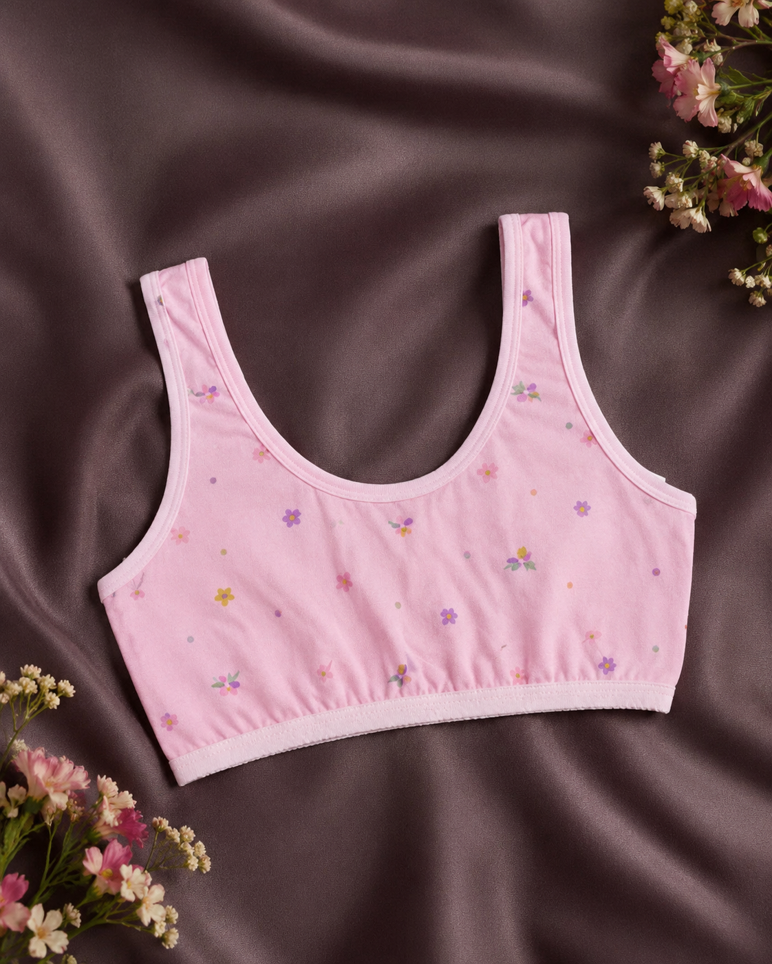 Flower Printed Teenage Girls Students Bra – Kids Underwear (10 to 14 Years) – Vellure (view 8)