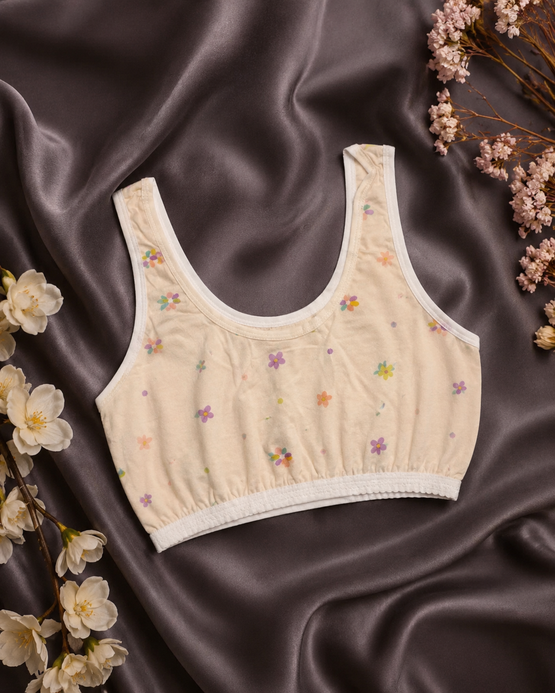 Flower Printed Teenage Girls Students Bra – Kids Underwear (10 to 14 Years) – Vellure (view 9)