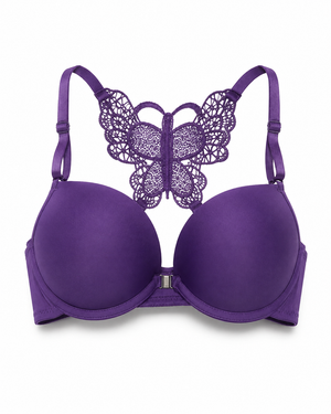 Butterfly Lace Padded Push-Up Bra & Panty Set – Vellure (view 9)