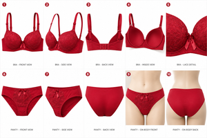 Floral Lace Underwire Bra & Panty Set – Vellure (view 11)