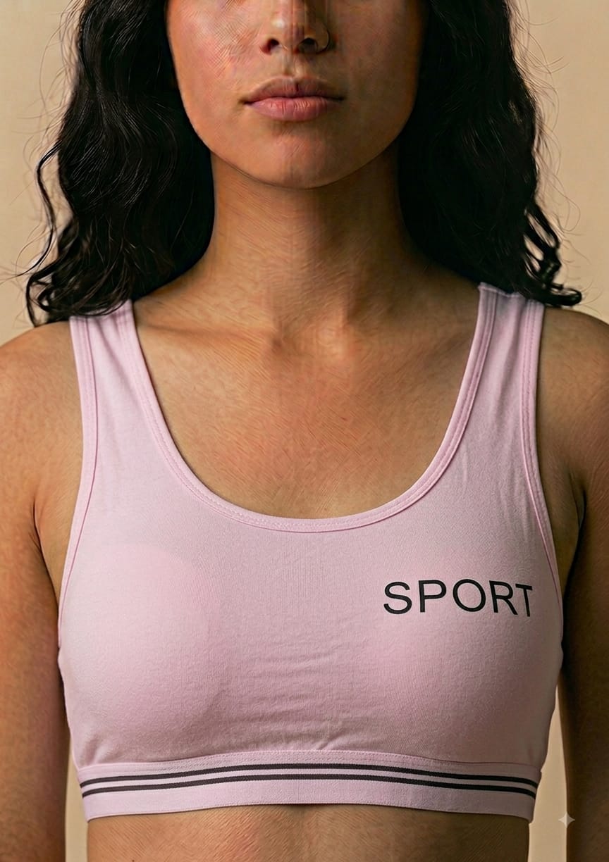 D.R. Dream Girl's Removable Padded Cotton Sports Bra – Teen (10 to 16 Years) – Vellure (view 2)