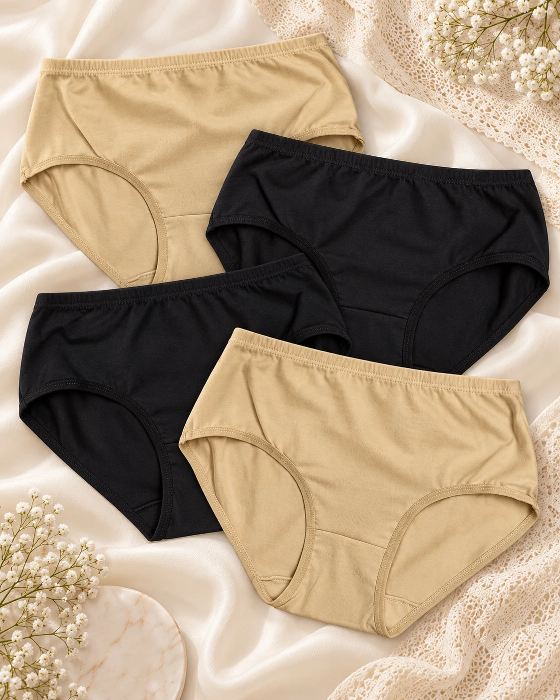 Everyday basic panty – Skin and Black