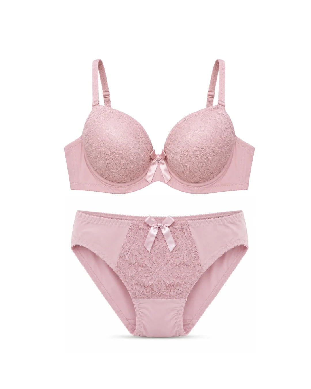 Floral Lace Underwire Bra & Panty Set