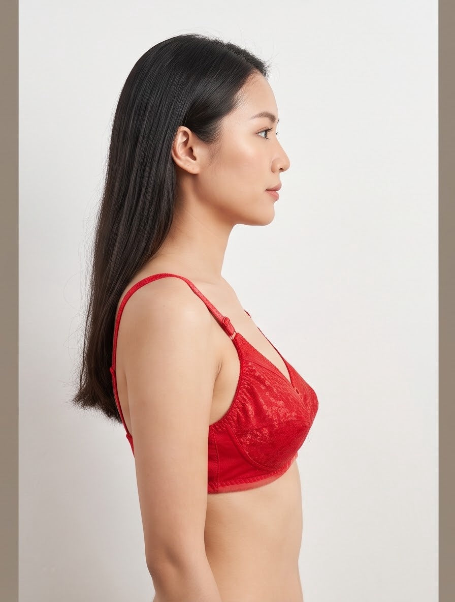 Lace Full Coverage Cotton Net Bra – Vellure (view 8)