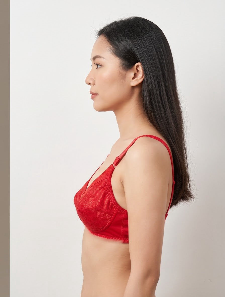 Lace Full Coverage Cotton Net Bra – Vellure (view 7)