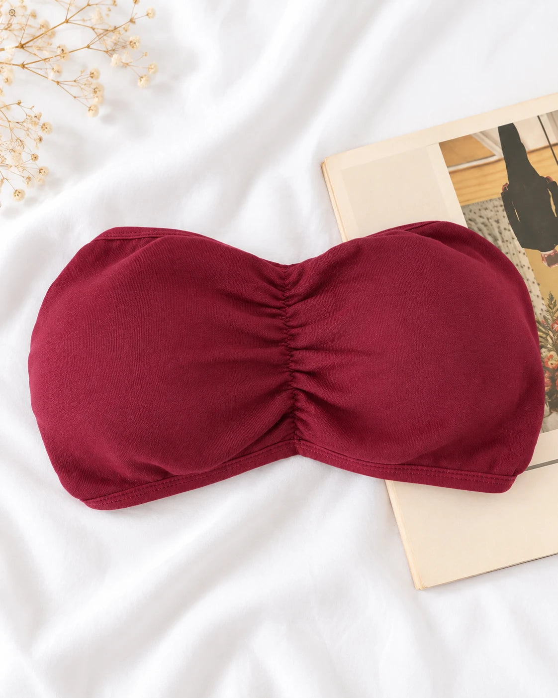 Strapless tube bra – Maroon