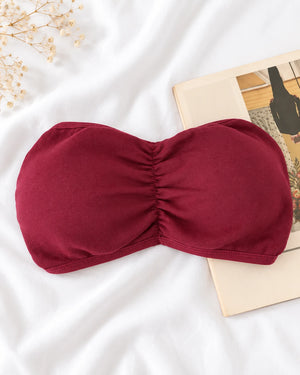 Strapless tube bra – Maroon