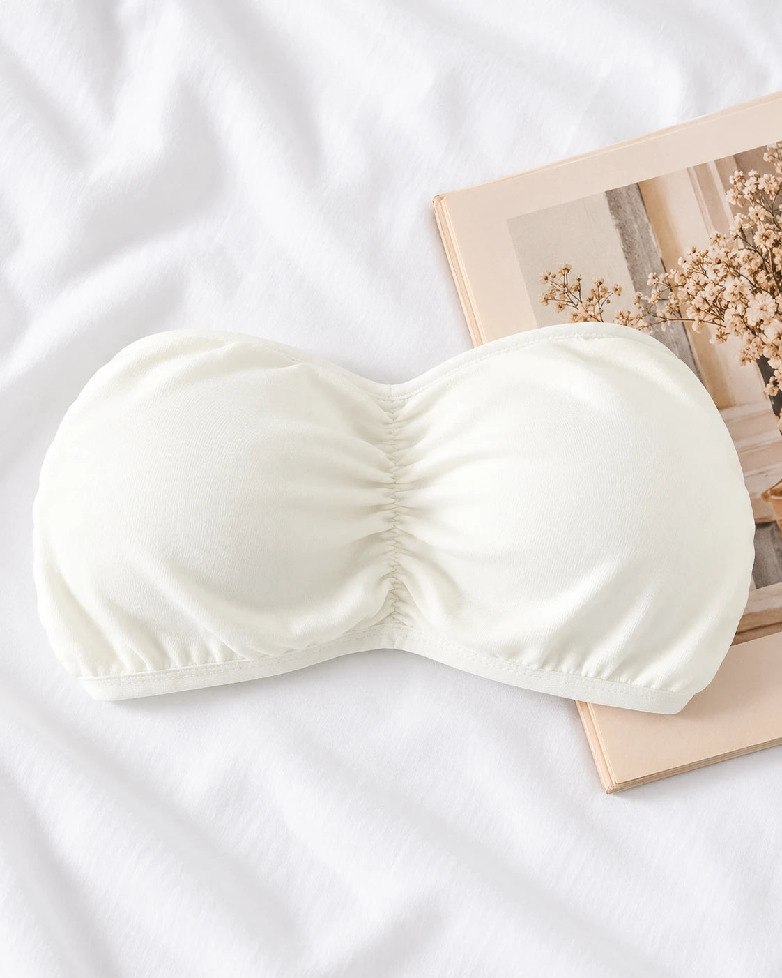 Strapless tube bra – White