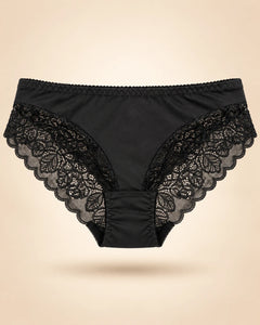 Lace back bikini brief in Black