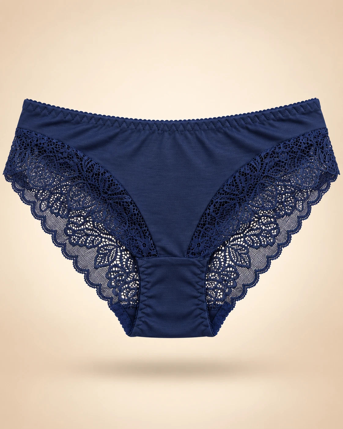 Lace back bikini brief in Navy Blue