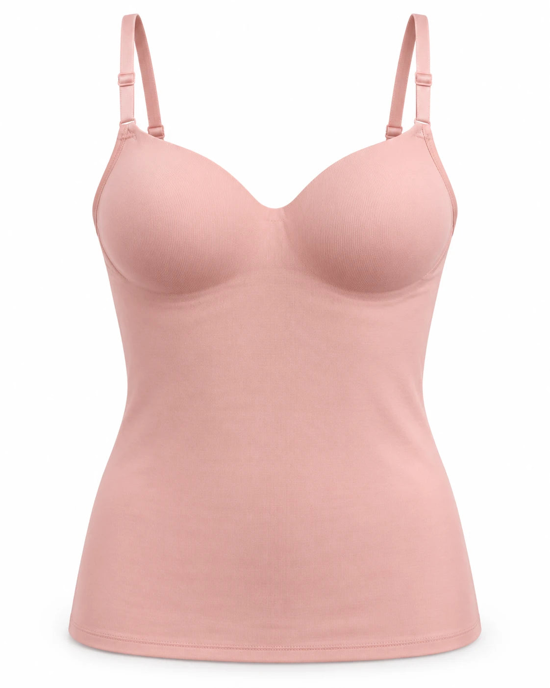Padded camisole with built-in bra in Tea Pink, front