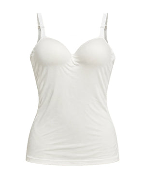 Padded camisole with built-in bra in White, front