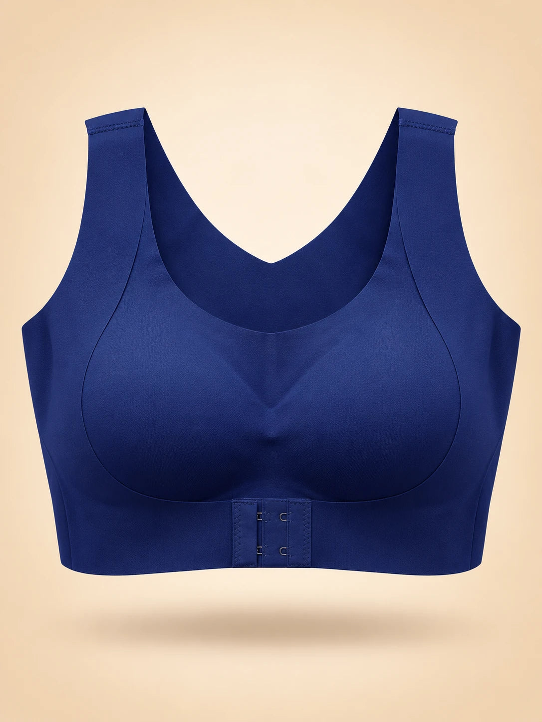 Front closure posture support bra in Navy Blue