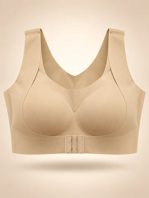 Front closure posture support bra in Skin
