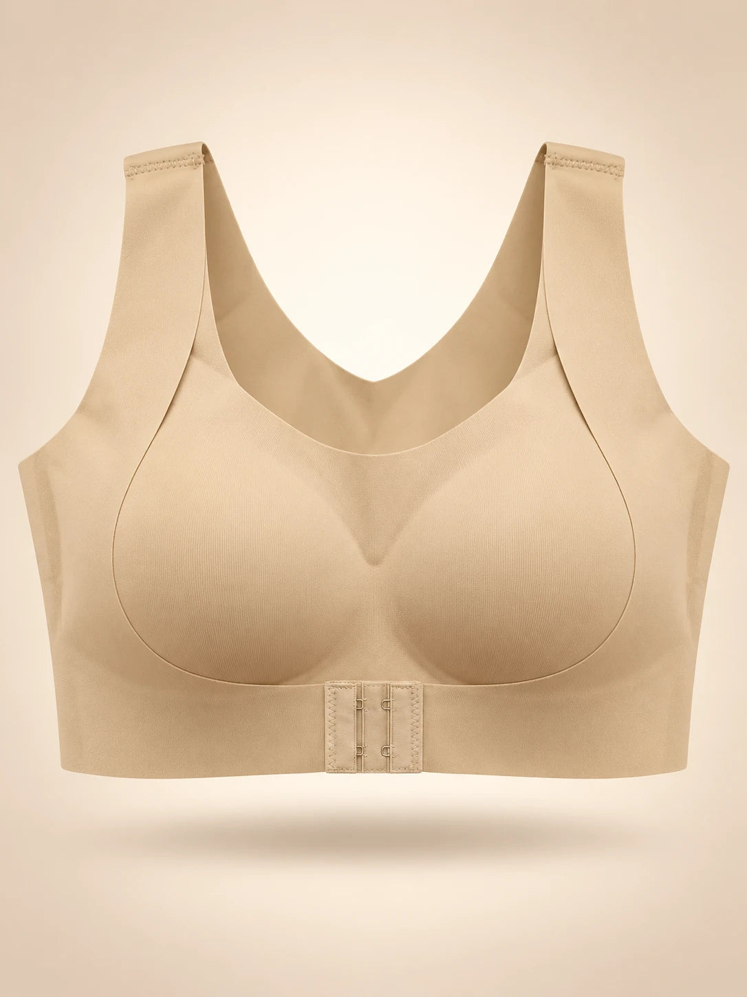 Front closure posture support bra in Skin