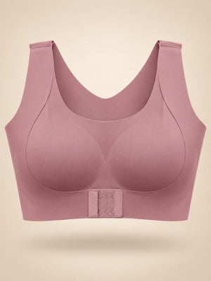 Front closure posture support bra in Dusty Pink