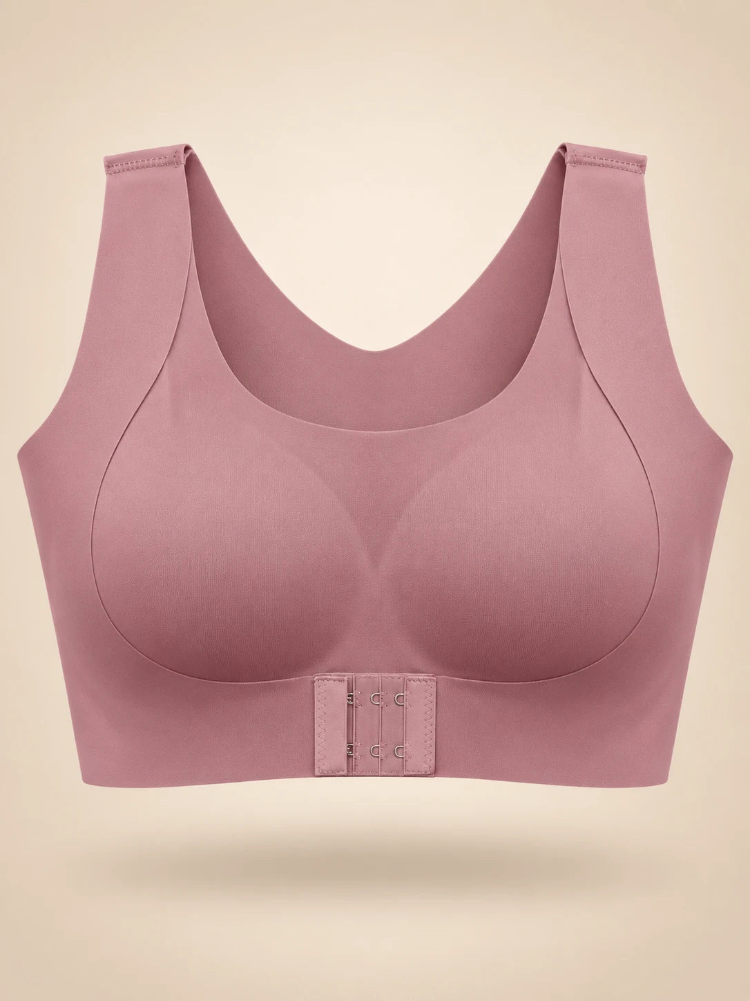 Front closure posture support bra in Dusty Pink
